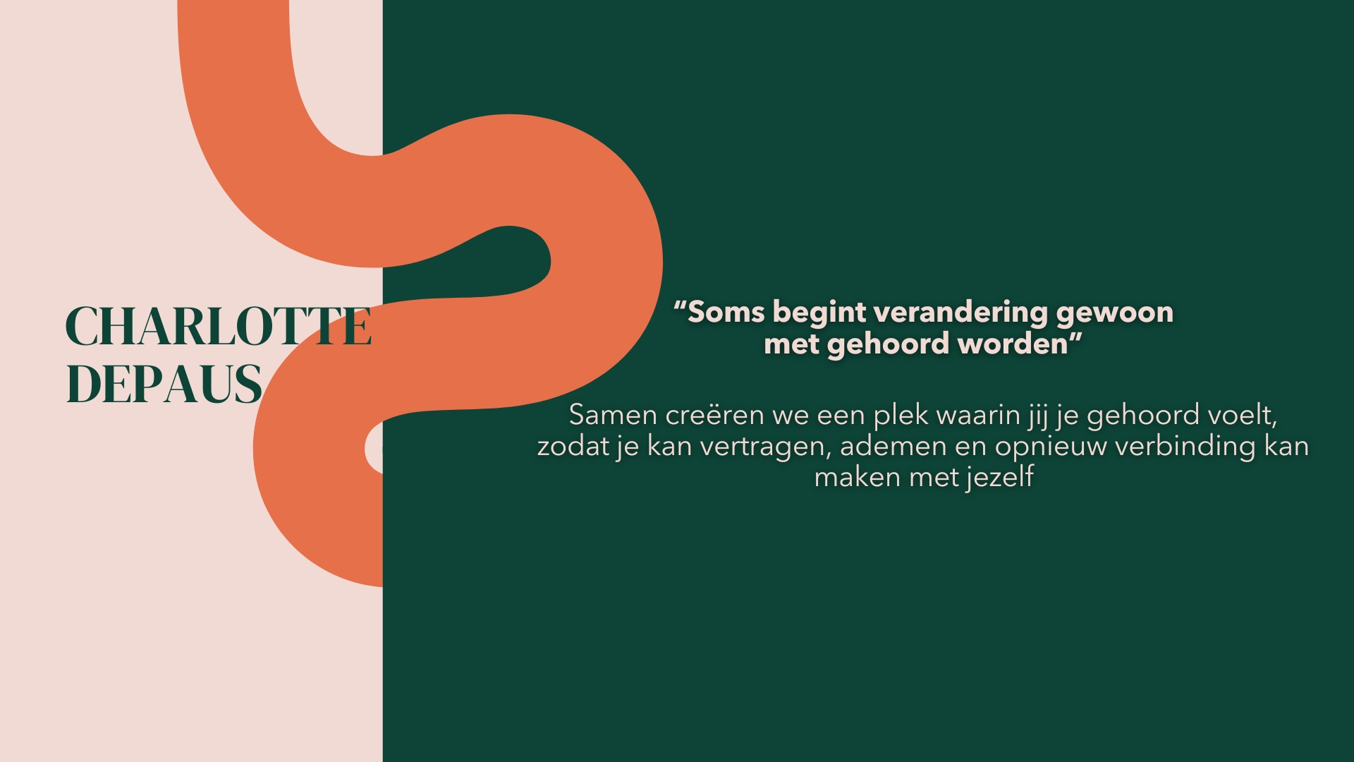 Charlotte Depaus — Soms begint verandering gewoon met gehoord worden